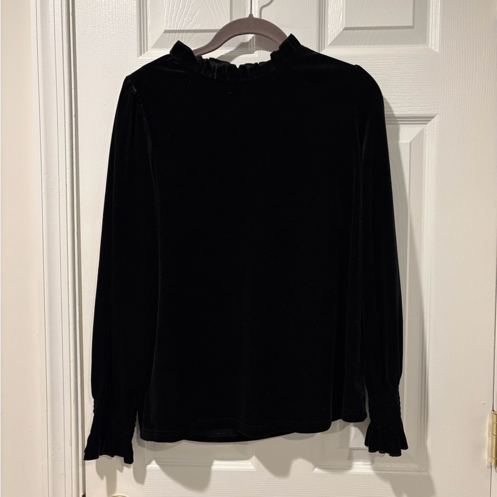 Shein ruffle velour top